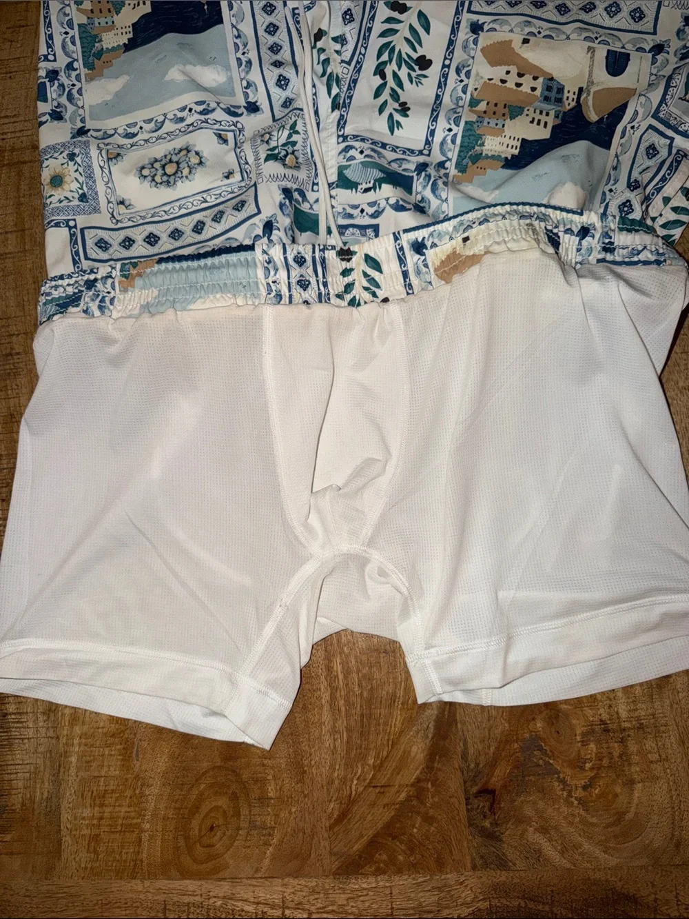 Abercrombie & Fitch Blue and White Mediterranean Print Shorts
